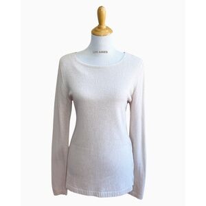 BENEDETTA B. Made in Italy Merino Wool Cashmere Ivory Classic Tunic Sweater L